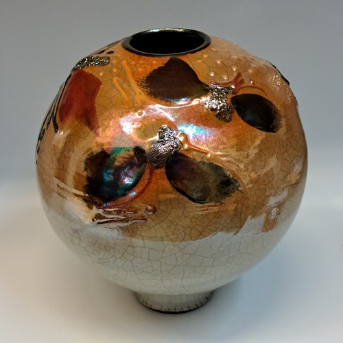 #240737 Raku Vessel Glitter Glaze $79 at Hunter Wolff Gallery